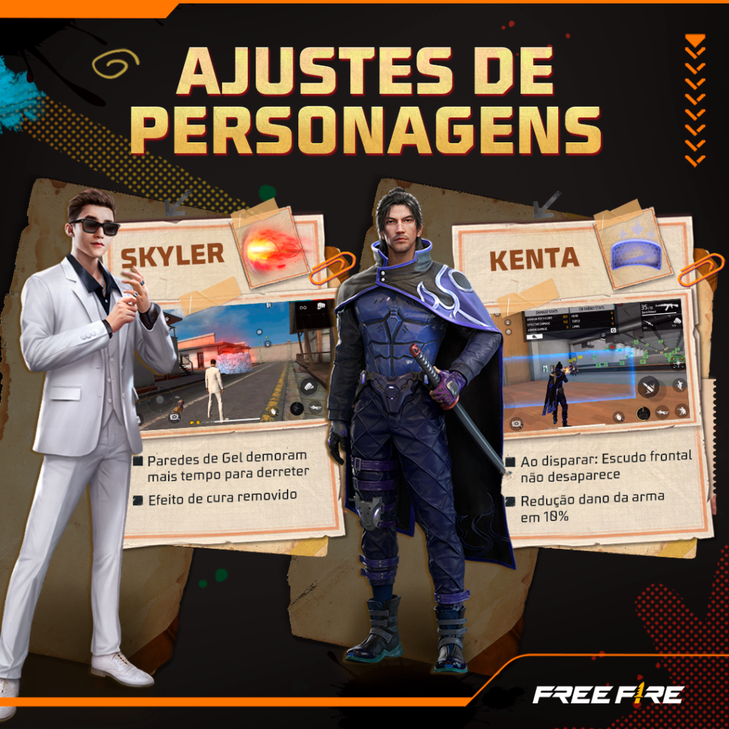 Free Fire anuncia atualizações de layout, personagens e nova arma