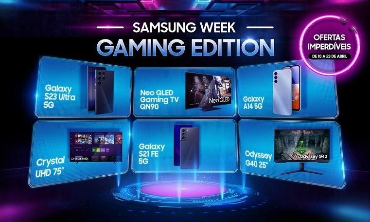 Samsung Week – Gaming Edition: confira as ofertas especiais de produtos da marca