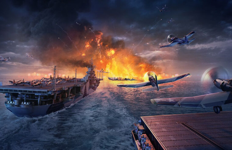 World of Warships atraca em 2024 com porta-aviões dos EUA