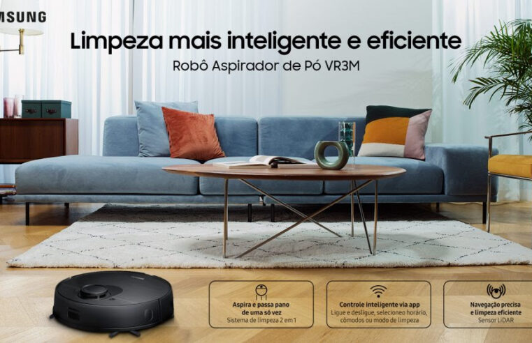 Robô aspirador VR3M da Samsung permite controle inteligente pelo app SmartThings