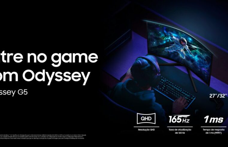 Monitor Samsung Odyssey G5 Chega ao Brasil com Resolução QHD e Curvatura de 1000R para Maior Imersão