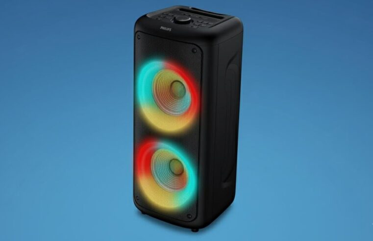 Philips lança Party Speaker TAX4000 com karaokê e graves de 1500W, concorrente direta da JBL Partybox