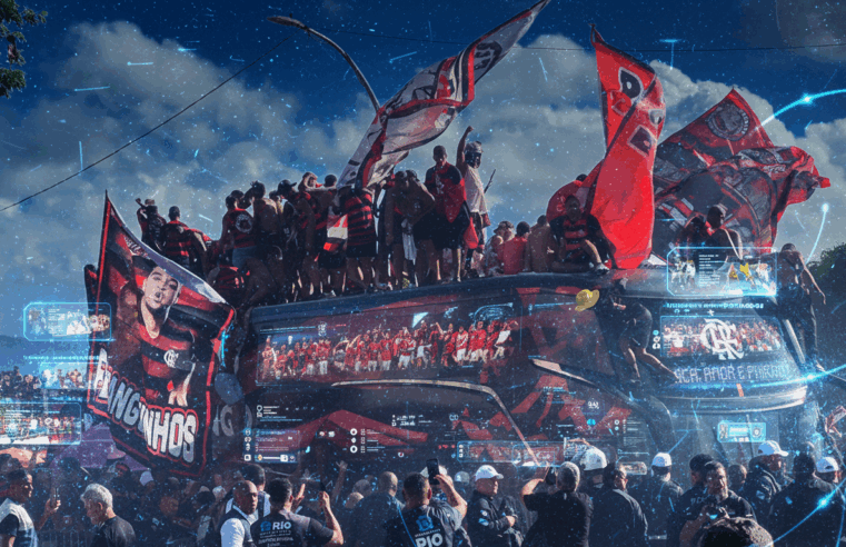 AeroFla vira caos: torcida invade ônibus pelo teto, PM reage com bombas e confusão toma conta do Galeão