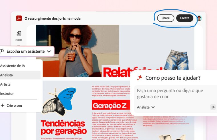 Adobe lança o Acrobat Studio no Brasil: novo hub de produtividade e criatividade com IA, PDF Spaces e integração com o Adobe Express